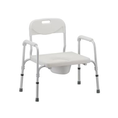 Nova Heavy Duty Bedside Commodes, White or Gray (450 - 500 Weight Capacity)
