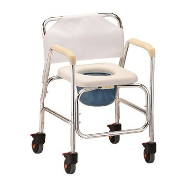 Nova Padded Commode Shower Chair with Wheels - 8800