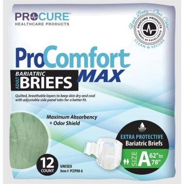 ProCure ProComfortMax Bariatric Briefs, Adult - Size A, B & C