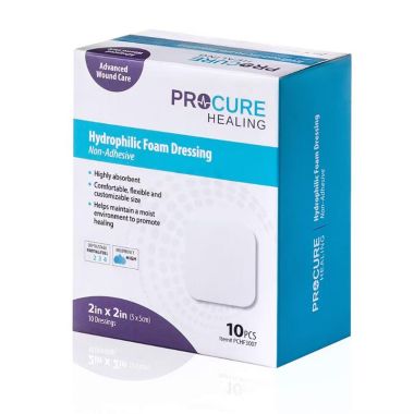ProCure Hydrophilic Foam Dressing, Non-Adhesive - Several Sizes