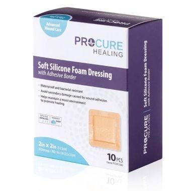 Procure Soft Silicone Foam Dressing with Border - Several Sizes