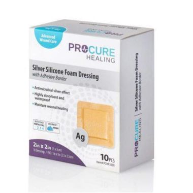 ProCure Silver Silicone Foam Dressing without Border - Several Sizes