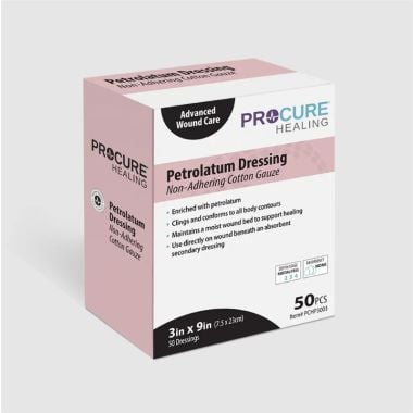 ProCure Petrolatum Non-Adhering Cotton Gauze Dressing - Several Sizes