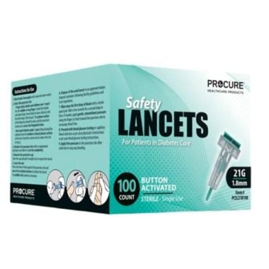 Procure Button-Activated Safety Lancets - Several Sizes