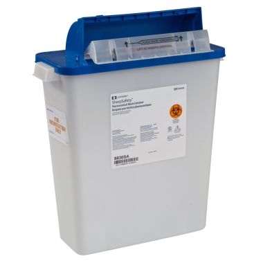 3 Gallon PharmaSafety White Waste Container with Counterbalance Lid - 8836SA