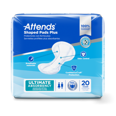 Attends Shaped Pads, Plus, Ultimate Absorbency - SPDPA