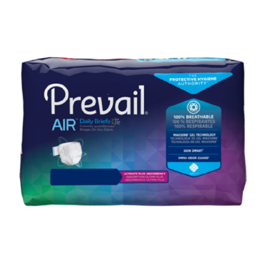 Prevail Air Stretchable Daily Incontinence Briefs, Ultimate Absorbency