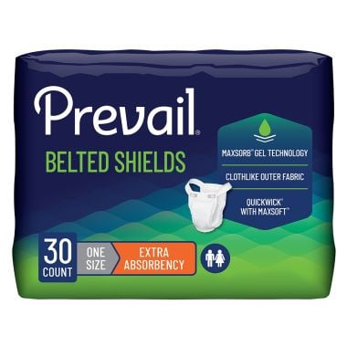 Prevail Belted Shields, Button Straps | Extra Absorbency