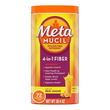 Metamucil Real Sugar Orange Powder, 4-in-1 Fiber