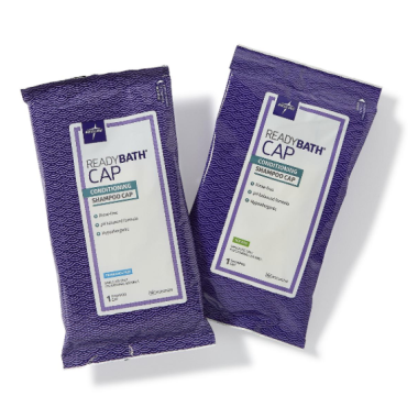 Medline ReadyBath Rinse-Free Shampoo & Conditioning Caps, 30 Count