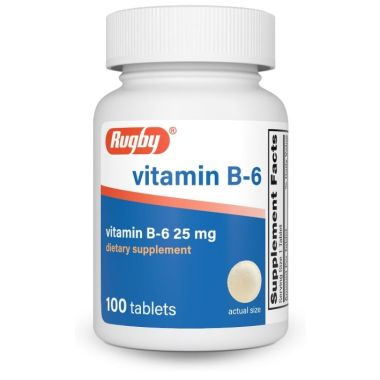 Rugby Vitamin B6 Supplement, 25mg Tablet