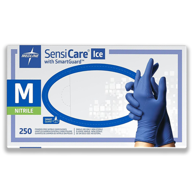 SensiCare Ice Blue Nitrile Exam Gloves