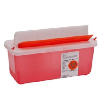 2 Quart Transparent Red SharpSafety Sharps Container In Room Container, Mailbox Style Lid - 85031