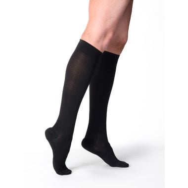 Sigvaris 232C Cotton Series Women's Knee High Closed Toe 20-30 mmHg Compression Socks, Long