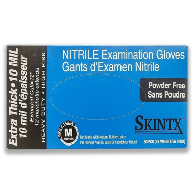 SKINTX 10 mil Nitrile Exam Powder-Free Gloves, 12-Inch