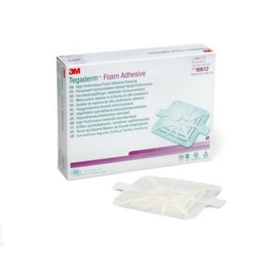Tegaderm Foam Adhesive 90612 | Square - 5-5/8 x 5-5/8 Inch, Pad Size 4 x 4 Inch by 3M