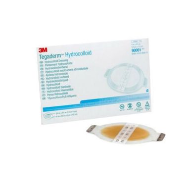 Tegaderm Hydrocolloid 90001 | Oval - OD 4 x 4 3/4 Inch, ID 2 3/4 x 3 3/4 Inch by 3M