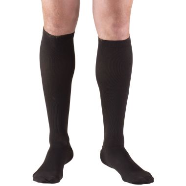 TRUFORM Men's Dress Knee High 20 - 30 mmHg Crew / Dress Compression Socks, Closed Toe