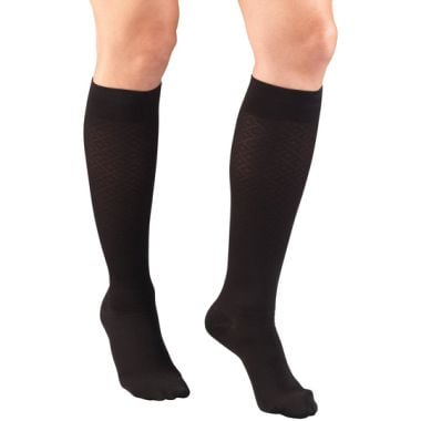 TRUFORM Women's Diamond Knit Trouser Compression Socks 10-20 mmHg, Closed Toe