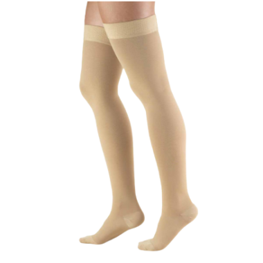 TRUFORM Classic Medical Thigh High Silicone Dot Stay-Up Top CLOSED TOE 30-40 mmHg