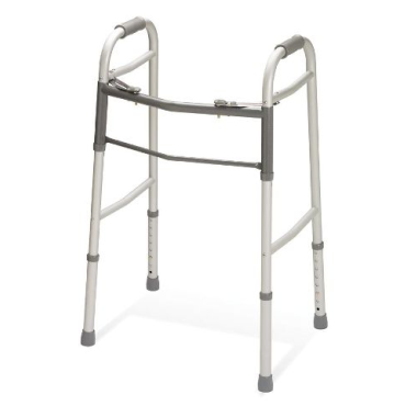 Two-Button Folding Walker without Wheels