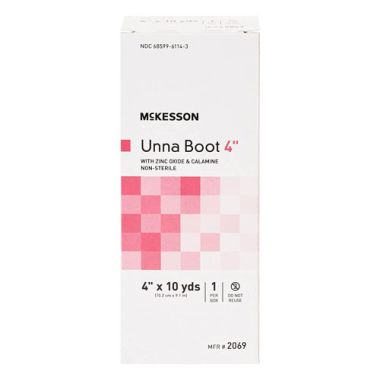 Cotton Unna Boot with Zinc Oxide and Calamine 4 Inch x 10 Yard - Non-Sterile