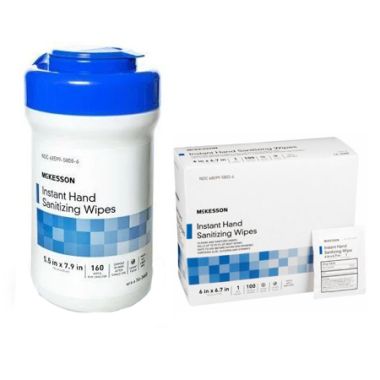 McKesson Instant Hand Sanitizing Wipes - Canister or Single Packets