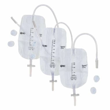 BD Spirit Urinary Leg Bags with T-Tap Drainage Valve - 350, 500 & 750 mL