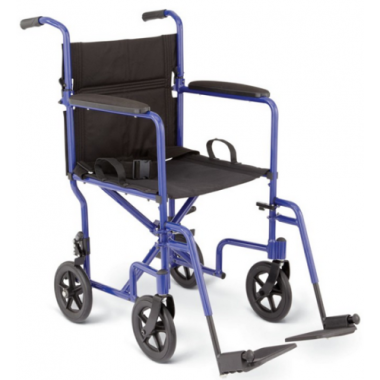 Medline Aluminum Transport Chair with 8 Inch Wheels