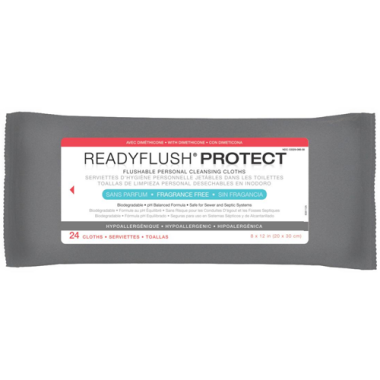ReadyFlush PROTECT Flushable Personal Cleansing Cloths with Dimethicone