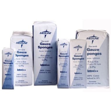 Medline 3 x 3 Inch Woven Gauze Sponges 12 Ply - NON25312