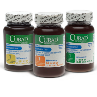 CURAD 1 In x 5 yd Plain Packing Strips, Sterile - NON255015
