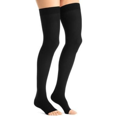 Jobst Opaque 30-40 mmHg Open Toe Thigh High Compression Stockings, Extra Firm