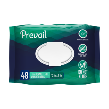 Prevail Adult Disposable Washcloths, Fragrance-Free - WW-810
