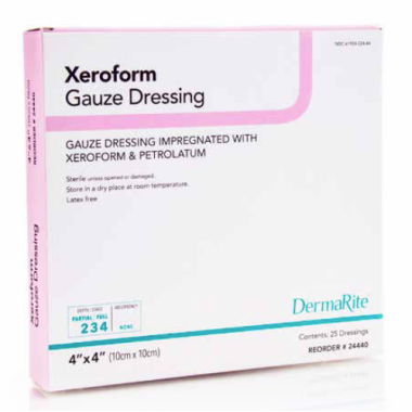 Dermarite Xeroform Gauze Dressing w/ Petrolatum, Non-Adherent