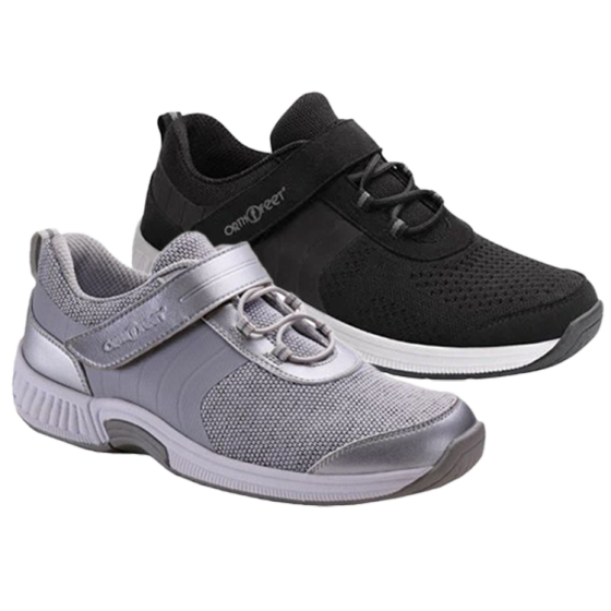 Orthofeet Joelle Women's Walking Shoes, Gray, Black - All Sizes ...