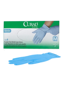 CURAD Nitrile Exam Gloves Latex Free Blue