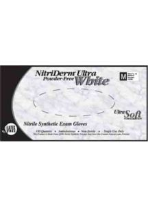 NitriDerm Ultra White Nitrile Exam Gloves Powder Free - NonSterile