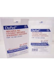 DuPad Abdominal Pads Hydrophobic Moisture Barrier  Sterile