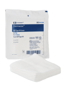 Covidien 441208 Dermacea USP Type VII 3 x 3 inch Gauze Sponge 12 Ply