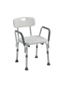 Drive Shower Chair with Back and Removable Padded Arms - 12445KD-1