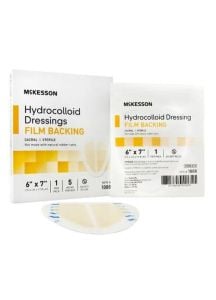 McKesson Hydrocolloid Dressing with Film Backing 6 x 7 Inch - Sterile