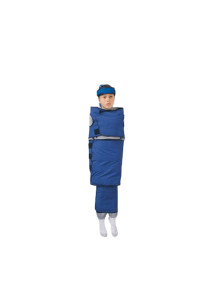 The Natus Olympic Papoose Boards shown on four different children of varying sizes