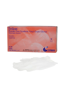 Cypress Trilon Powder-Free Synthetic Vinyl Exam Gloves - Non Sterile