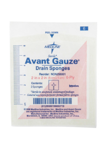 Avant NON256001 Gauze Drain Sponges 2x2 Inch 6 Ply  Sterile