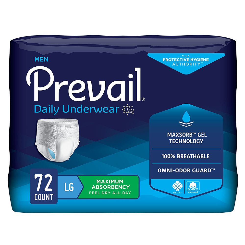 Prevail Underwear For Men - Maximum Absorbency, S/M, L/XL, 2XL