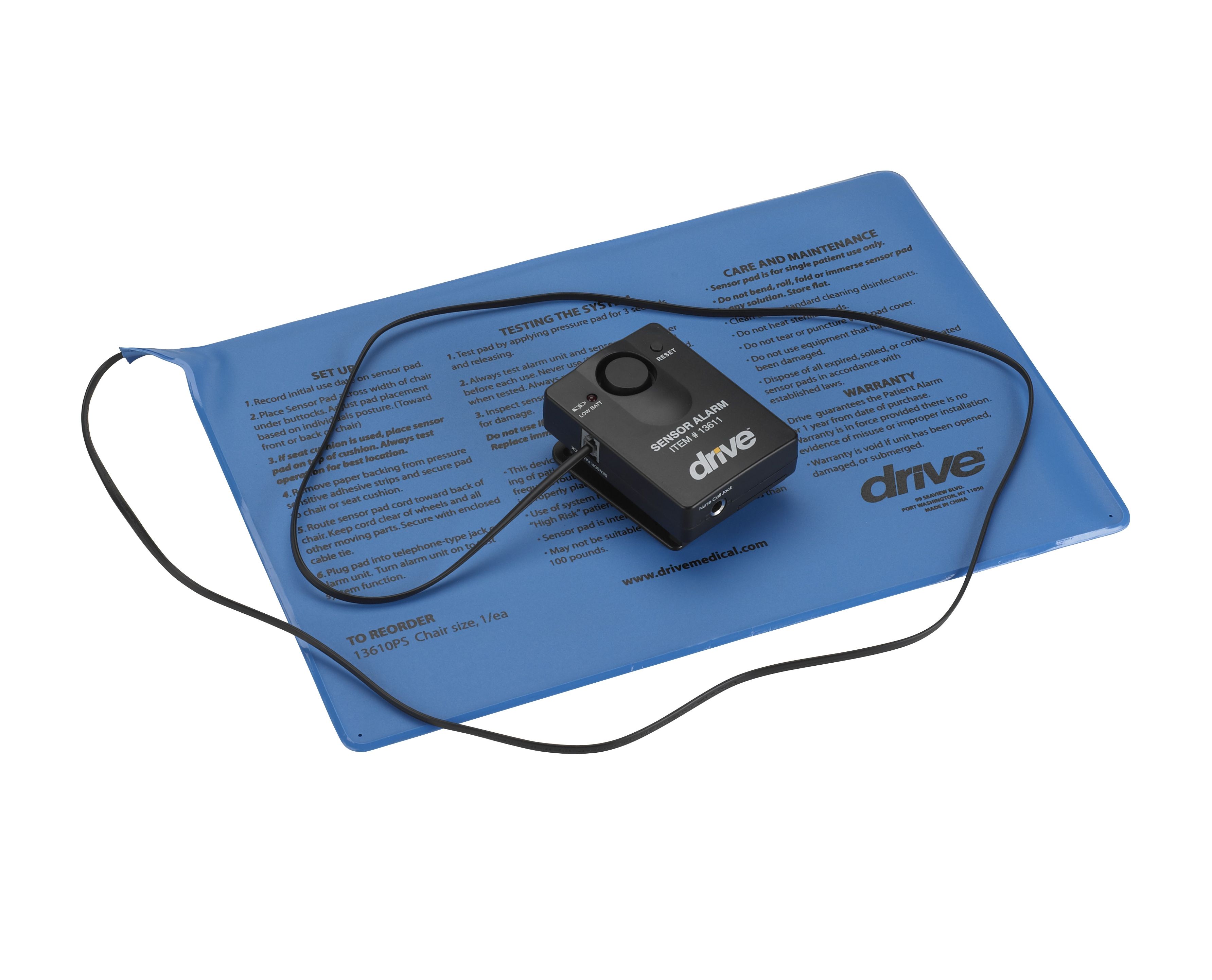 Drive PressureSensitive Chair and Bed Patient Alarm 13605, 13606