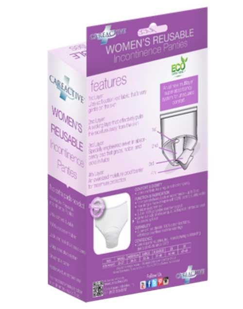 CareActive Women's Reusable Incontinence Panty - S, M, L, XL, 2XL, 3XL