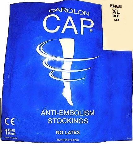 Carolon Cap Anti-Embolism Stockings Knee Length Large Long 532 Contents 10 pairs 