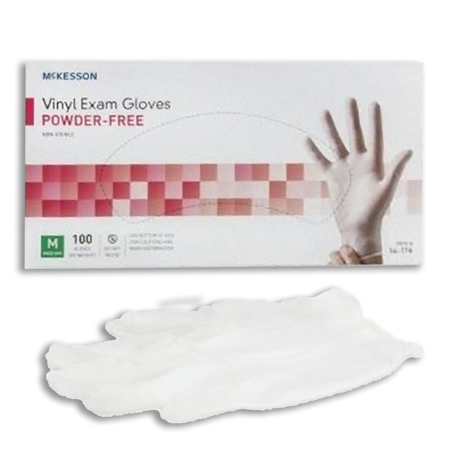 McKesson Confiderm Vinyl Exam Gloves Powder Free NonSterile 14164, 14166, 14168, 14170